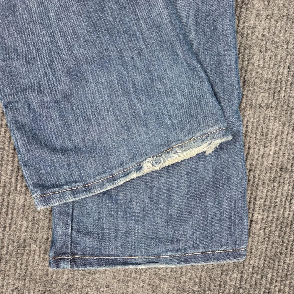 Wrangler Womens Bootcut Jeans Medium Wash Pink Stitching 09MWZBF Size 11/12 x 32